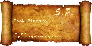 Spak Piroska névjegykártya
