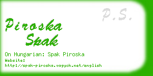 piroska spak business card